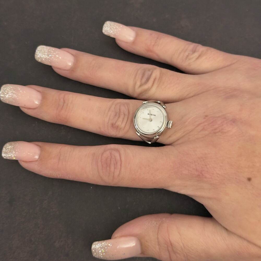 Invicta Angel Women's Ring Watch - 17.5mm, Silver (44480) $199 MSRP-NEW IN BOX - Picture 11 of 16